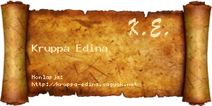 Kruppa Edina névjegykártya